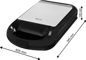 Sandwich maker grill ECG S 4310, 1200 W, 3 tipuri de placi interschimbabile 23 x 23 cm, unghi deschidere 105° - Img 9