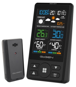 Statie meteo cu prognoza animata GoGEN ME 1250B, LCD color, senzor extern fara fir, negru