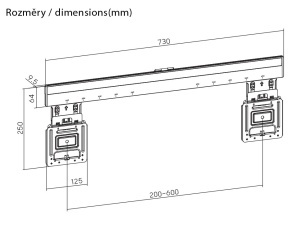 Suport TV GoGEN Ultra Slim Fix XL Negru, 37"-86" (94 cm – 218 cm), 75 kg - Img 2