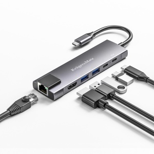 ADAPTOR HUB USB TIP C HDMI/2X USB3.0/2X USB TIP C/RJ45 - Img 5
