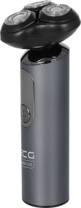 Aparat de ras electric ECG ZH 3000, 3 capete de ras flexibile, utilizare umeda si uscata, acumulator Li-Ion 3.7 V / 600 mAh, IPX 7, gri metalizat