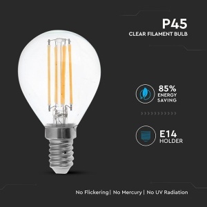 BEC FILAMENT LED P45 E14 6W 130LM/WAT 2700K ALB CALD - Img 4