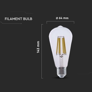 BEC LED ST64 E27 4W CU FILAMENT 3000K MODEL EDISON - Img 4