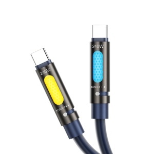 CABLU USB-C - USB - C 1.2M 240W CU RGB SI AROMATHERAPY - NEGRU - Img 4