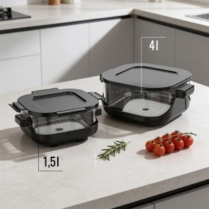 FRITEUZA GLASS AIRFRYER 4L+1.5L 1500W TEESA - Img 13