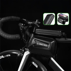 GEANTA BICICLETA CU SUPORT TELEFON PRINDERE PE CADRU IP54 - NEGRU - Img 7