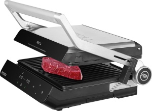 Grill electric ECG FORZA 5200 Fuego, 2000W, 80-230 °C, 2 termostate, cronometru, deschidere 180°, capac din otel inoxidabil - Img 7