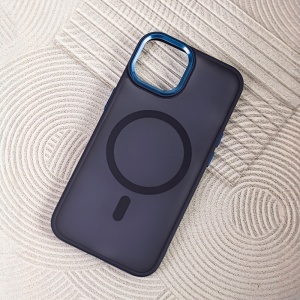 HUSA SILICON PENTRU IPHONE 17 PRO MAX CU INEL - ALBASTRUI NAVY - Img 5