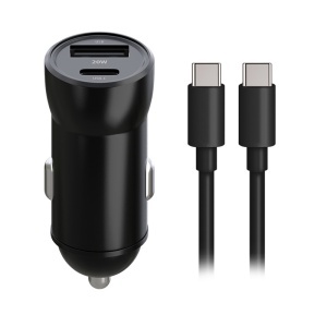 INCARCATOR AUTO 1XUSB 20W + 1X USB-C 60W + CABLU USBC - USB-C - Img 2