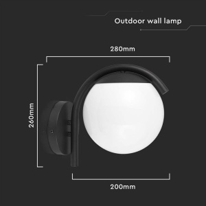 LAMPA PERETE CU SOCLU E27 IP44 - NEGRU MAT - Img 4