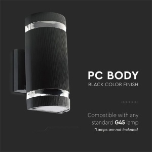 LAMPA PERETE SOCLU E27 IP44 - NEGRU - Img 5