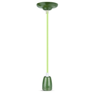 PENDUL TAVAN PORTELAN SOCLU E27 - VERDE - Img 2