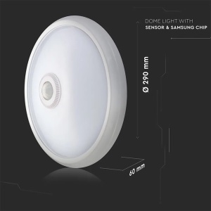 PLAFONIERA LED 12W IP20 SENZOR DE MISCARE 6400K ALB RECE - Img 12