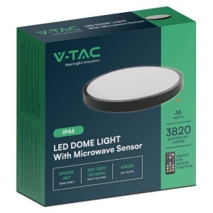 PLAFONIERA LED 30W IP44 CU SENZOR 4000K ALB NEUTRU - NEGRU - Img 5