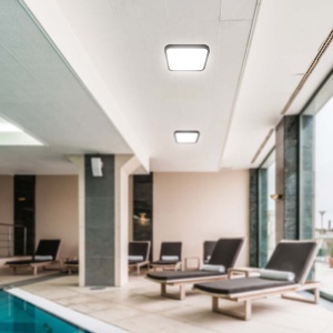 PLAFONIERA LED 36W IP44 CU SENZOR 4000K ALB NEUTRU - NEGRU - Img 3