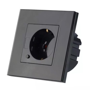 PRIZA SMART SIMPLA 16A CU RAMA DIN STICLA , NEGRU - Img 2