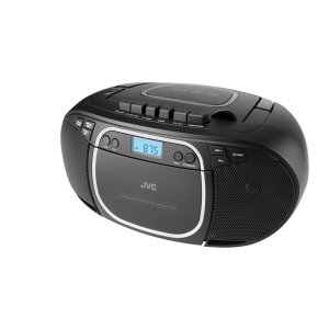 Radio cu casetofon si player CD JVC RC-E451B, 2 x 1.6 W RMS, FM, Bluetooth, USB, MP3, AUX IN, negru - Img 1