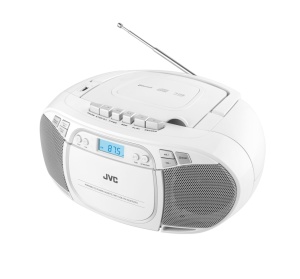 Radio cu casetofon si player CD JVC RC-E451W, 2 x 1.6 W RMS, FM, Bluetooth, USB, MP3, AUX IN, alb - Img 1