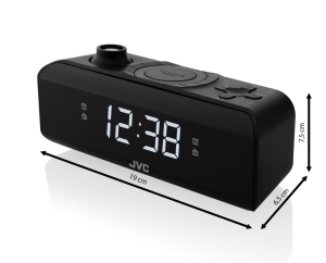 Radio cu ceas si alarma JVC RA-E211B, proiectie ora, tuner digital FM/AM, setare luminozitate, negru - Img 10