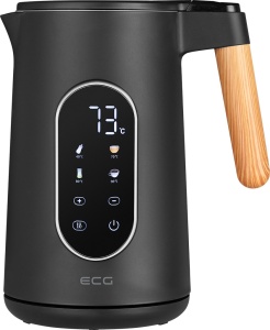 RESIGILAT - Fierbator electric ECG RK 1799 Smart Black, 1.7 litri, 2200 W, pereti dubli, panou tactil, functii presetate, negru - Img 4