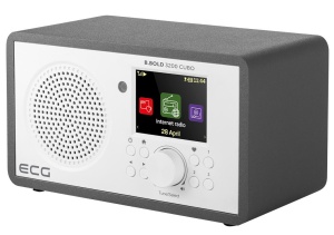 RESIGILAT - Internet radio ECG B.BOLD 3200 Cubo, FM, Bluetooth, Li-Ion 3,7V/2000 mAh, 3W RSM, telecomanda, carcasa din lemn