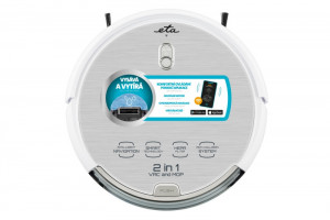 Robot aspirator cu mop ETA Aron 3512 90000, Wi-Fi, baterie Li-Ion 14.4 V, 300 ml, autoincarcare, navigare giroscopica, alb - Img 10