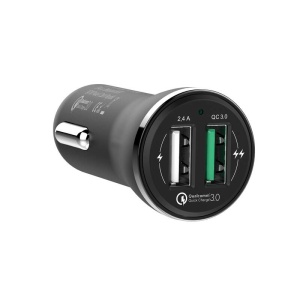Adaptor incarcare priza auto GoGEN CHQ 27, 2x USB, 2.4A cu functie de incarcare rapida QC 3.0, 18W, negru - Img 3