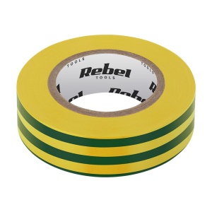 BANDA IZOLATOARE 0.13X19X10YD VERDE/GALBEN REBEL - Img 2