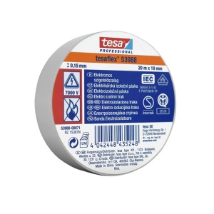 BANDA IZOLATOARE TESAFLEX 20M ALB 10 BUC - Img 2