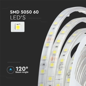 BANDA LED SMD5050 24V 60LED/M 6400K IP65 5M - Img 10
