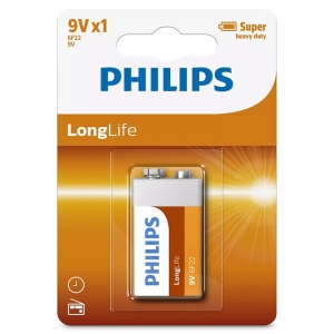 BATERIE PHILIPS 9V 6F22 LONGLIFE B1 BLISTER PHILIPS - Img 2