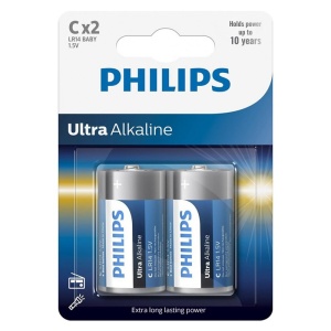 BATERIE ULTRA ALKALINE LR14 C BLISTER 2 BUC PHILIPS - Img 2