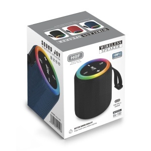 Boxa portabila Bluetooth GU-192, 10 W, FM, Stereo, Li-Ion / 1200 mAh, rezistenta la apa, iluminare colorata LED, negru - Img 3