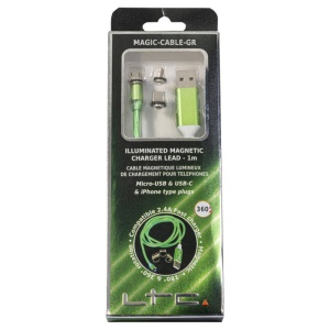 CABLU 1M 3IN1 TIP C/IPHONE/MICRO USB ILUMINAT LED VERDE - Img 5
