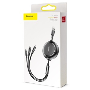 CABLU 3IN1 USB-USB-C-MICRO USB-LIGHTNING 1.2M 3.5A RETRACTABIL - Img 3