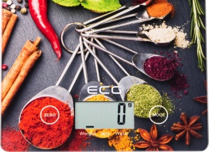 Cantar de bucatarie ECG KV 117 Chilli, 5 kg, precizie 1g, TARA, afisaj LCD, sticla securizata 3mm - Img 4