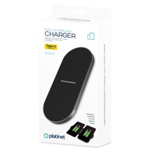 CHARGER WIRELESS QI DUO 2X10W TYPE C PLATINET - Img 8