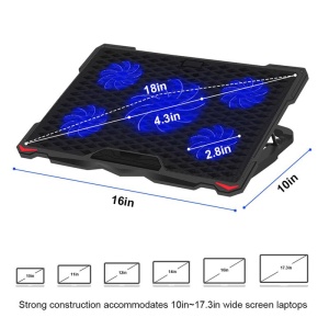 COOLING PAD LAPTOP 5 FANS 2 USB PLATINET - Img 6