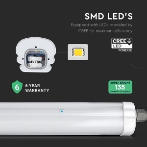CORP ILUMINAT LED 120CM 36W 4000K ALB NEUTRU IP65 CIP CREE - Img 3