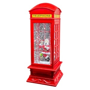 DECORATIUNE CRACIUN ILUMINAT MODEL CABINA TELEFONICA 105X105X260MM - Img 3