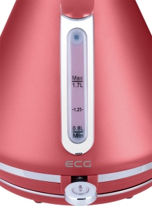 Fierbator electric ECG RK 1708 Tradizione Corsa, 2200 W, 1.7 litri, conector Strix, rosu mat - Img 5