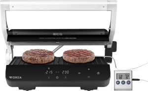 Grill electric ECG FORZA 5200 Fuego, 2000W, 80-230 °C, 2 termostate, cronometru, deschidere 180°, capac din otel inoxidabil - Img 18
