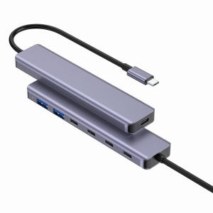 HUB 7 IN 1 10GBS PD 100W ALUMINIU PLATINET - Img 3
