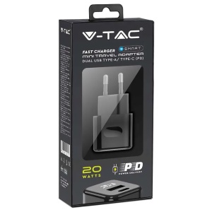 INCARCATOR RAPID UN PORT USB + TIP C 20W - NEGRU - Img 6