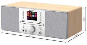 Internet radio GoGEN IR 267 BTDAB, 2x10W, DAB+/FM, CD, LCD, Bluetooth, Spotify Connect, argintiu/maro - Img 4
