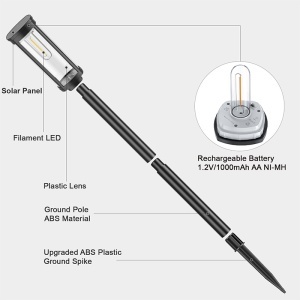 LAMPA LED GRADINA CU INCARCARE SOLARA 3000K IP44 - Img 5