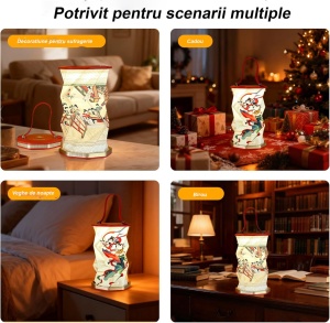 Lampa LED pliabila, portabila, acumulator 800 mAh, control tactil, incarcare USB, design decorativ, lumina ambientala pentru casa, cadou elegant - Img 8