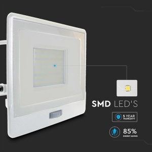 REFLECTOR LED SMD 50W 4000K IP65 CU SENZOR MISCARE - ALB - Img 10