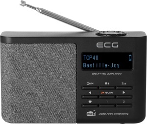 Resigilat - Radio portabil ECG RD 250 DAB Black, FM/DAB/DAB+, 1.8 W, Bluetooth 5.3, baterie reincarcabila Li-Ion 3.7 V / 1900 mAh, ceas desteptator, negru