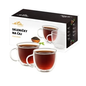 Set 2 cesti pentru ceai ETA 9153 91000, 2 x 400 ml, sticla borosilicata cu pereti dubli - Img 1